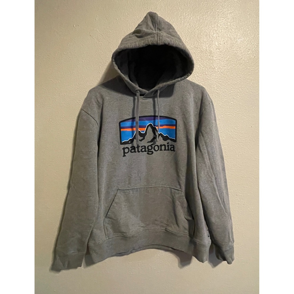 Patagonia Fitz Roy Horizon Uprisal Hoody‎ Mens Grey Hoodie Pullover Size L
